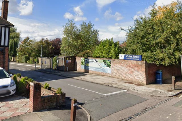 <p>A screenshot showing the entrance to Colfe’s School, southeast London</p>