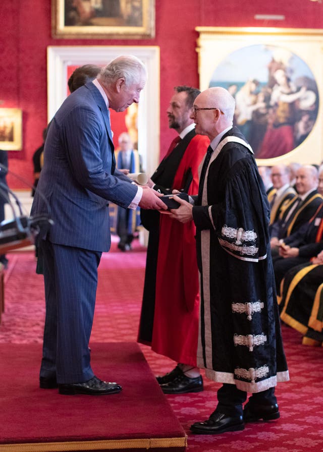 The Aberdeen team collected the award from the Prince of Wales and Princess Royal on Thursday (University of Aberdeen/PA)