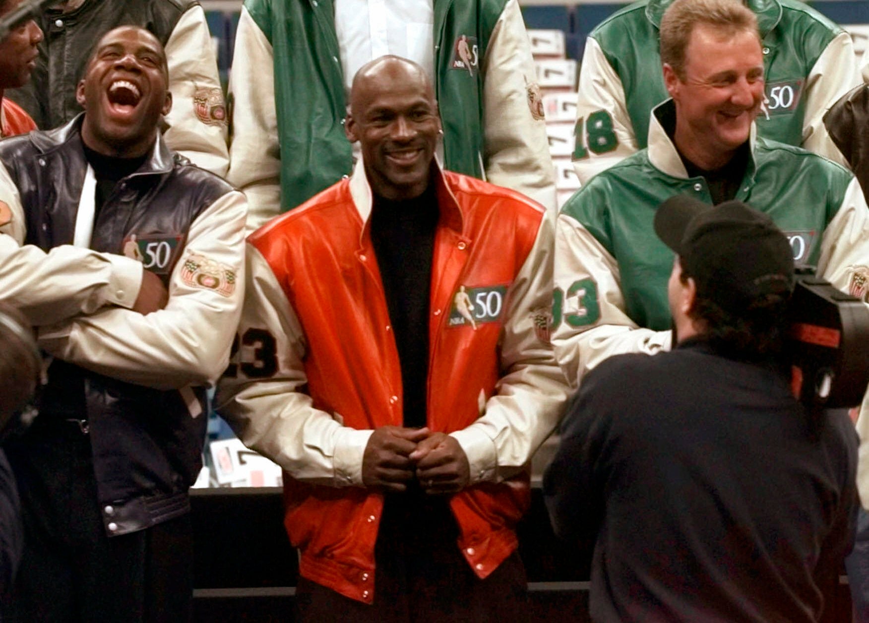 Magic Johnson with Michael Jordan in the 1990s