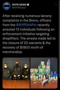 The NYPD has come under fire after tweeting a photo of $1,800 worth of baby items and toiletries seized