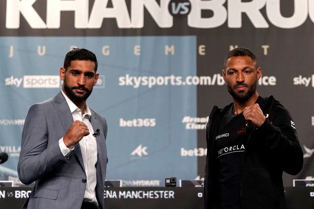 Amir Khan, left, insisted he has lost respect for Kell Brook (Nick Potts/PA)