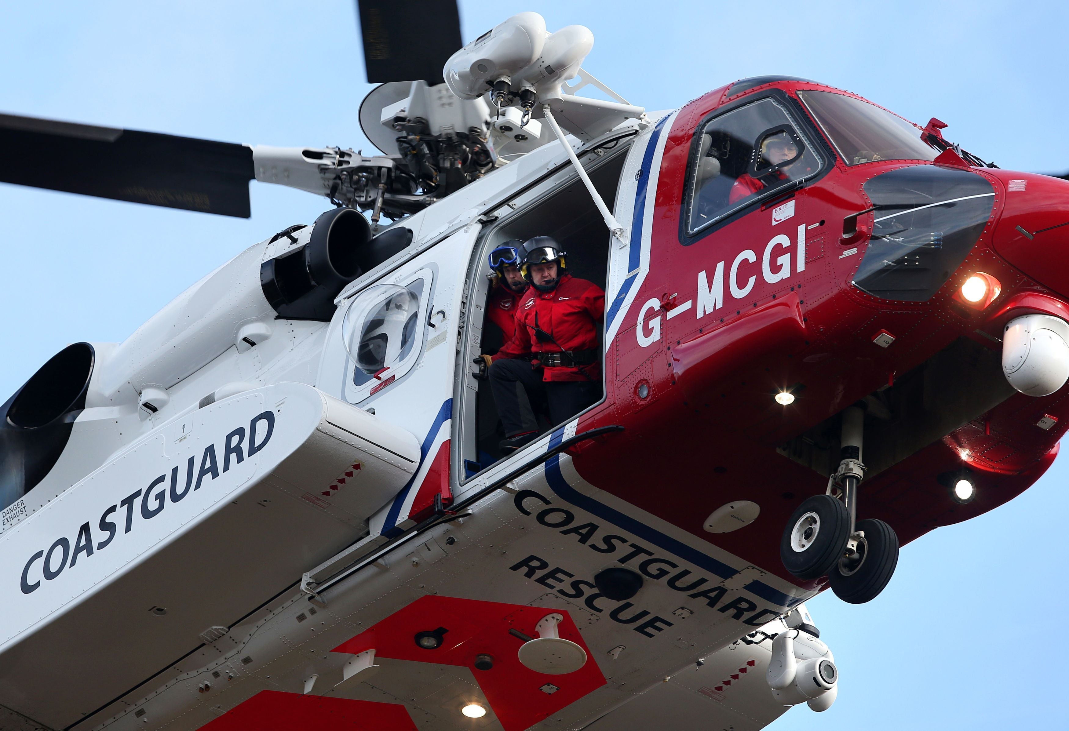 A coastguard helicopter was involved in the rescue (Andrew Milligan/PA)