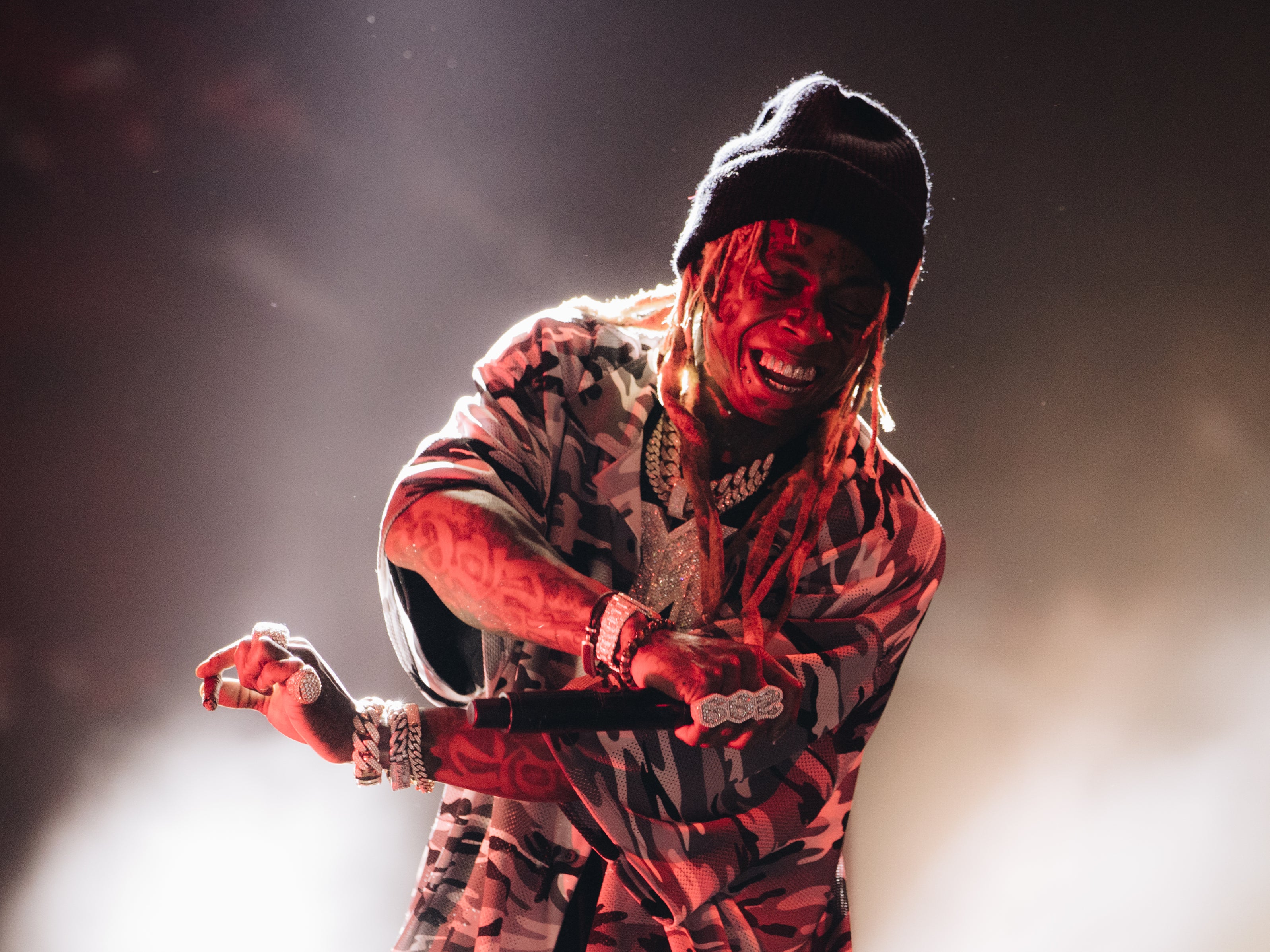 Lil Wayne performs onstage at a hip hop festival in Los Angeles on 13 August 2021