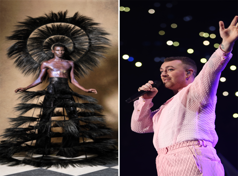 <p>Sam Smith performed at Harris Reed’s catwalk show during London Fashion Week</p>