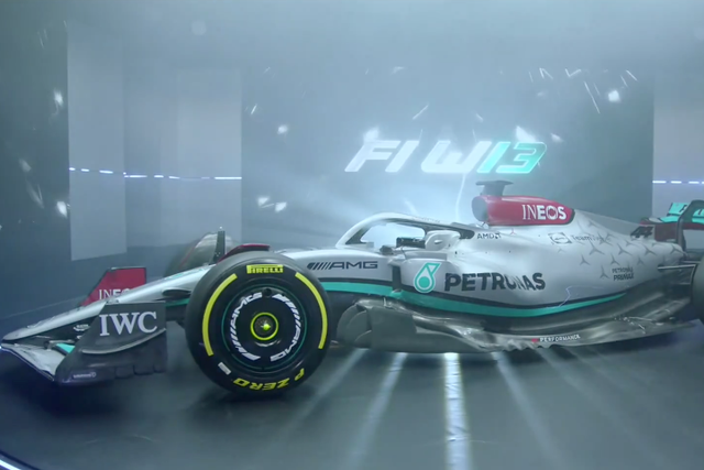 <p>Mercedes have launched the W13 car for the 2022 F1 season</p>
