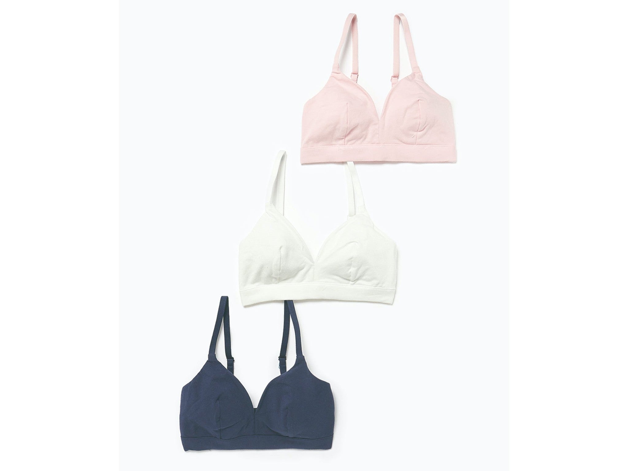 2 Pack Non Wired Cotton Padded Bras - Matalan