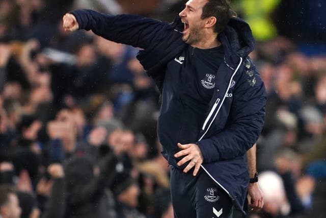 Frank Lampard, pictured, feels defender Jonjoe Kenny typifies Everton’s spirit (Peter Byrne/PA)