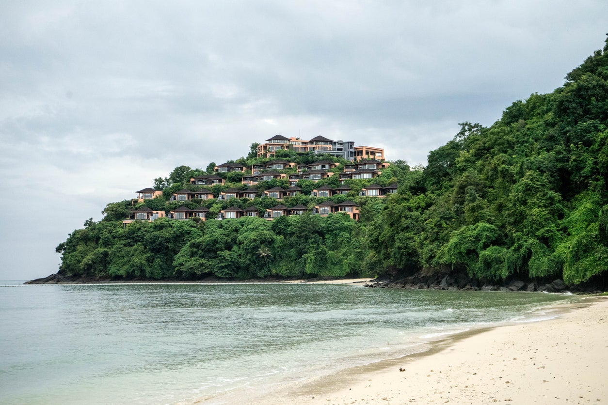 View of Sri Panwa resort from the beach