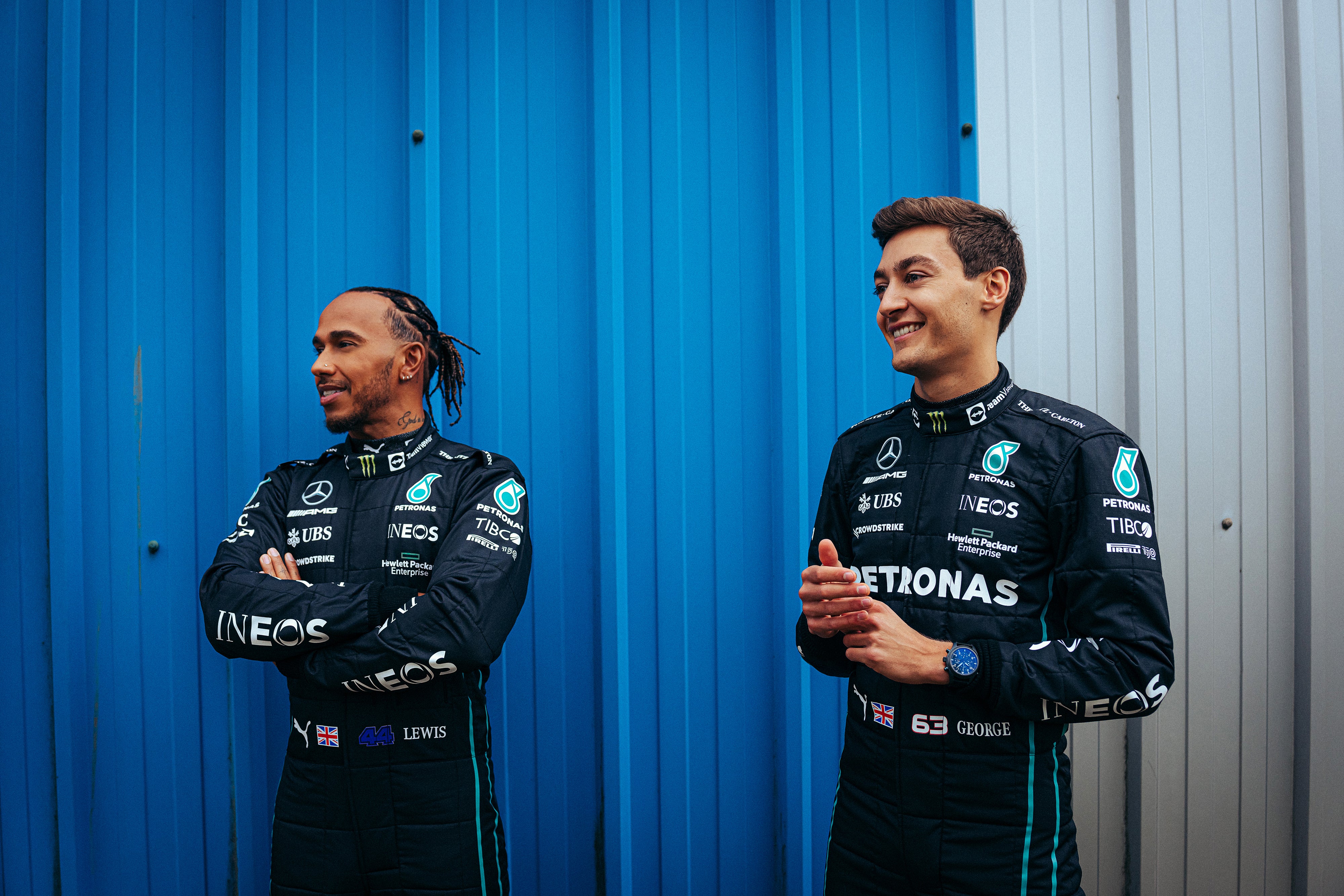 Lewis Hamilton and George Russell are team-mates in 2022 (Mercedes-AMG/PA)