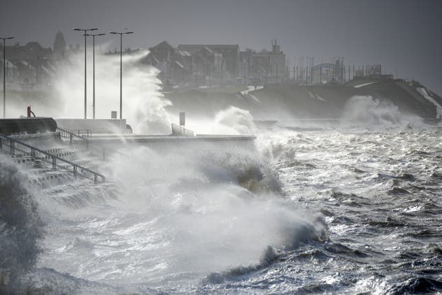 <p>Storm Eunice makes waves in Blackpool</p>
