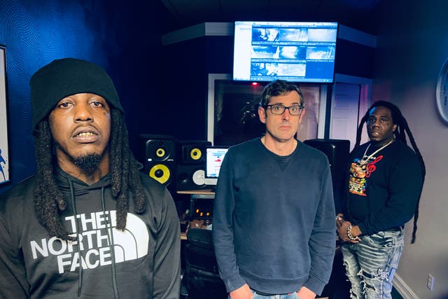<p>Louis Theroux with Florida rappers in ‘Forbidden America’ </p>