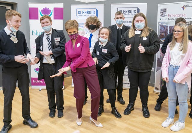 First Minister of Scotland Nicola Sturgeon spoke about The Promise for care-experienced children and said she was determined to ‘make up for lost time’ (Jane Barlow/PA)