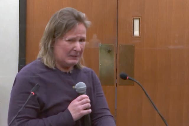 <p>Kim Potter speaks during her sentencing for killing Daunte Wright</p>
