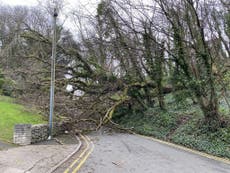 Three dead and others injured as 120mph Storm Eunice batters UK and Ireland