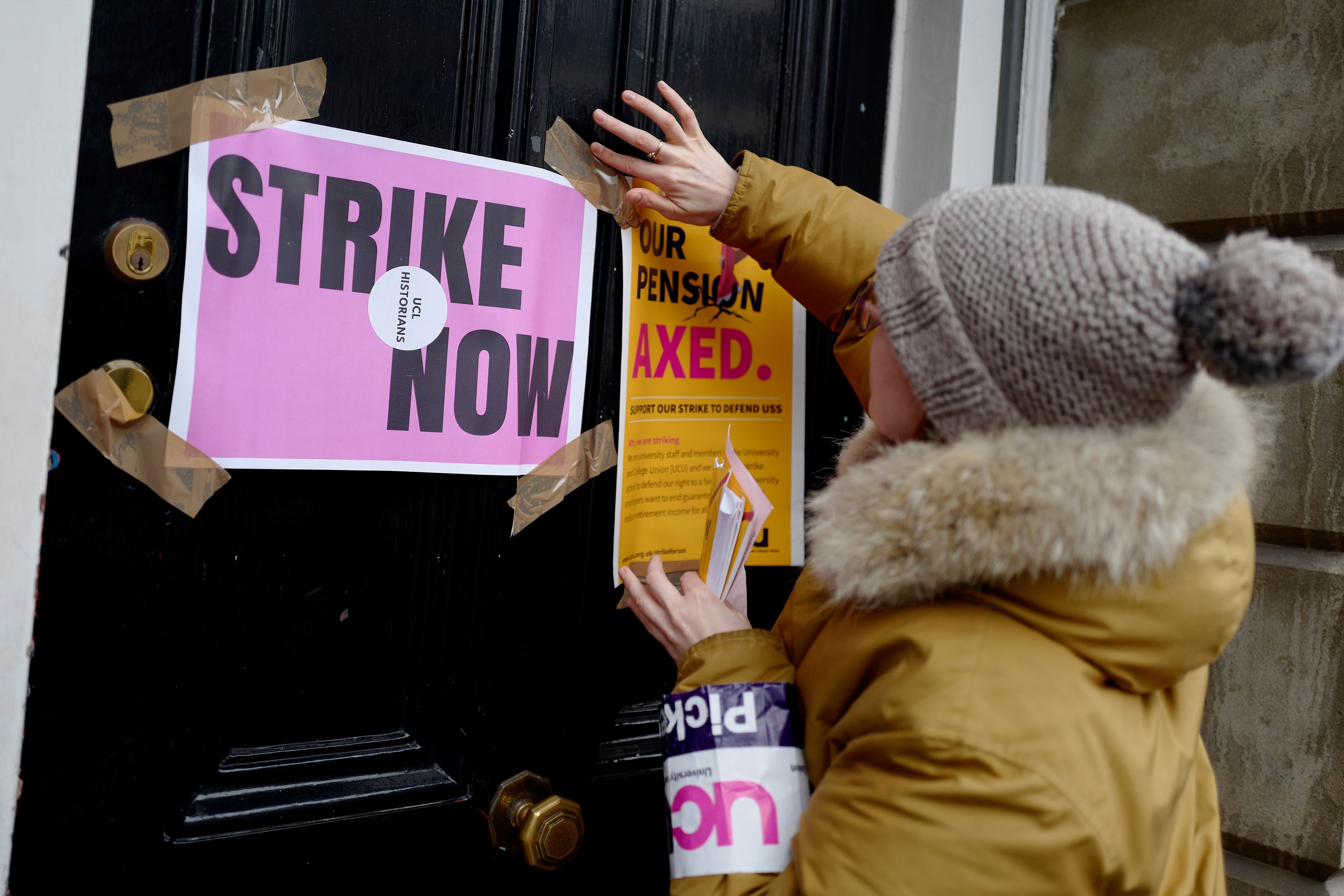 University staff across the country have gone on strike over pensions