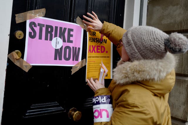 <p>University staff across the country have gone on strike over pensions</p>