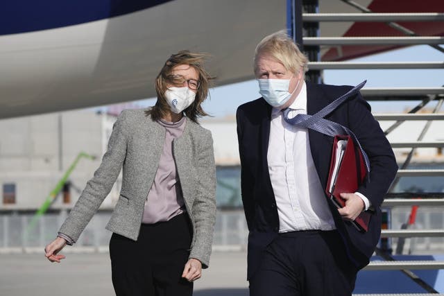Boris Johnson arrives in Munich (Matt Dunham/PA)