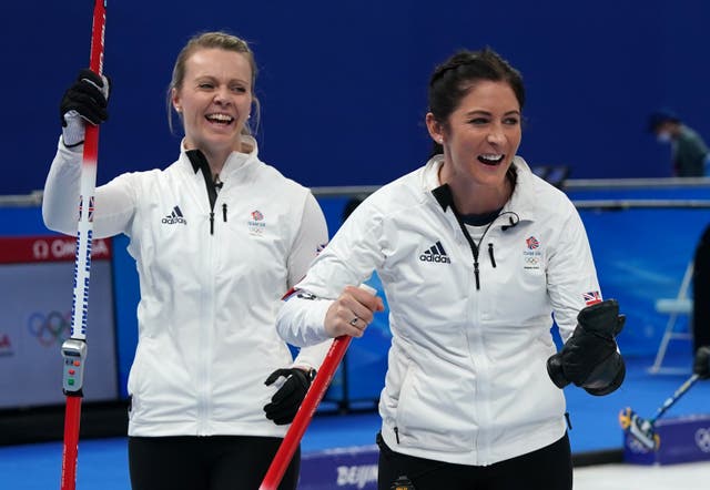 Eve Muirhead (right) is targeting Great Britain’s first gold of the Olympics (Andrew Milligan/PA)