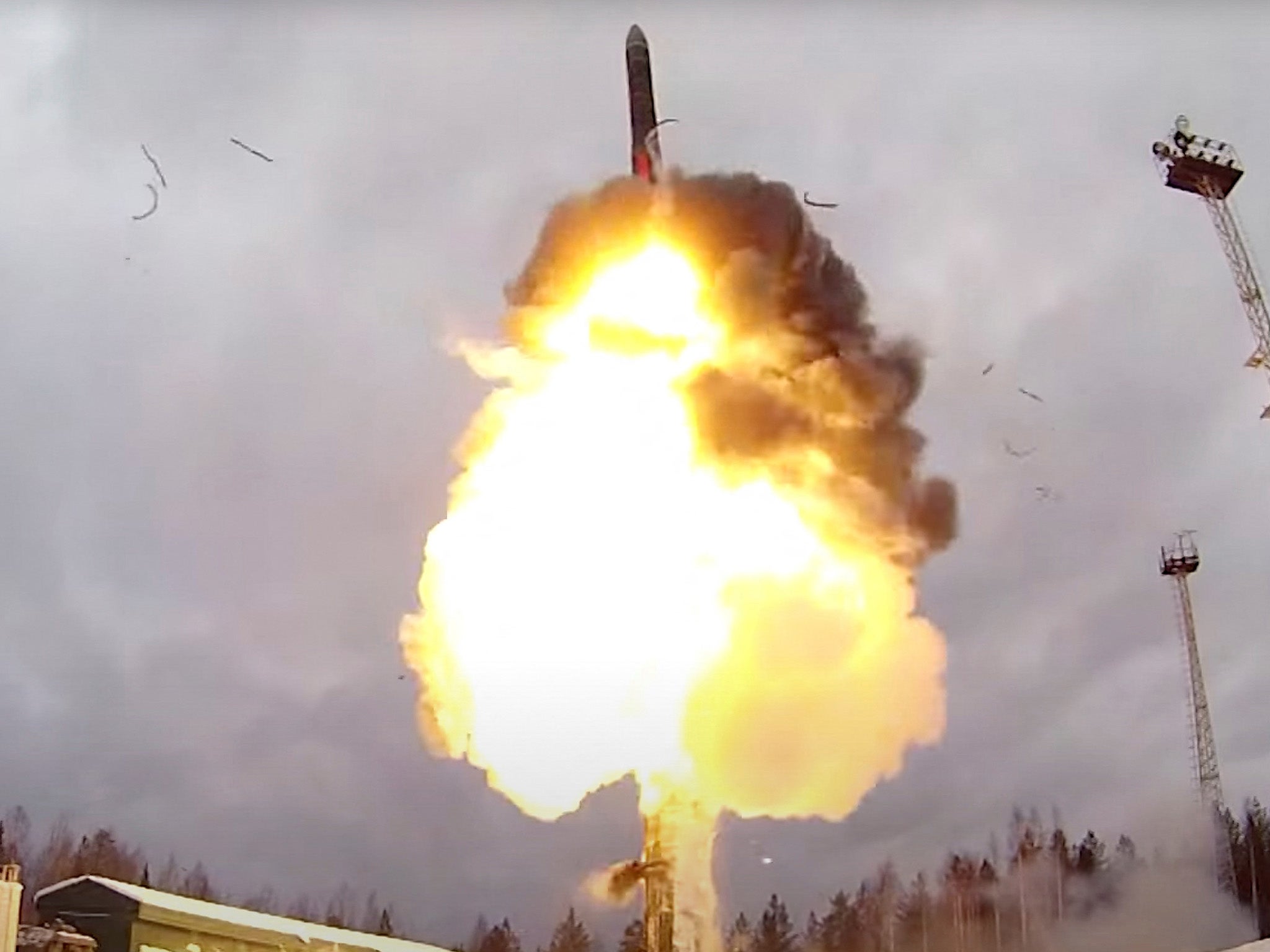A Russian Yars intercontinental ballistic missile launched during the exercise earlier this month
