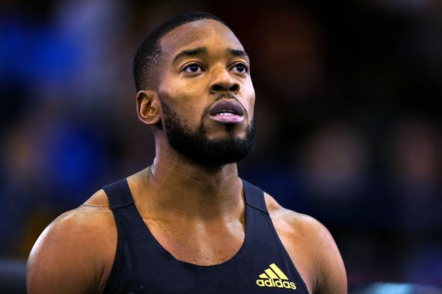 Nethaneel Mitchell-Blake was in action in Birmingham, a day after losing his Olympic silver medal (Martin Rickett/PA)