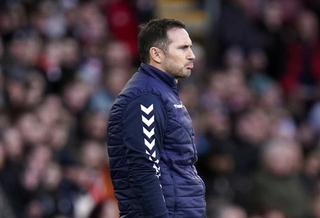 Frank Lampard shows his frustration during Everton’s defeat at Southampton (Andrew Matthews/PA)