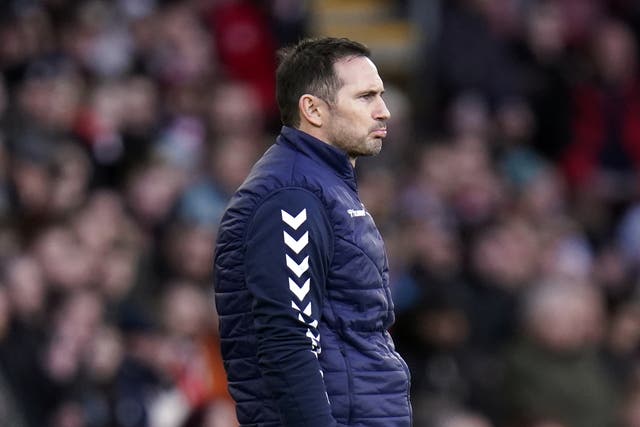 Frank Lampard shows his frustration during Everton’s defeat at Southampton (Andrew Matthews/PA)