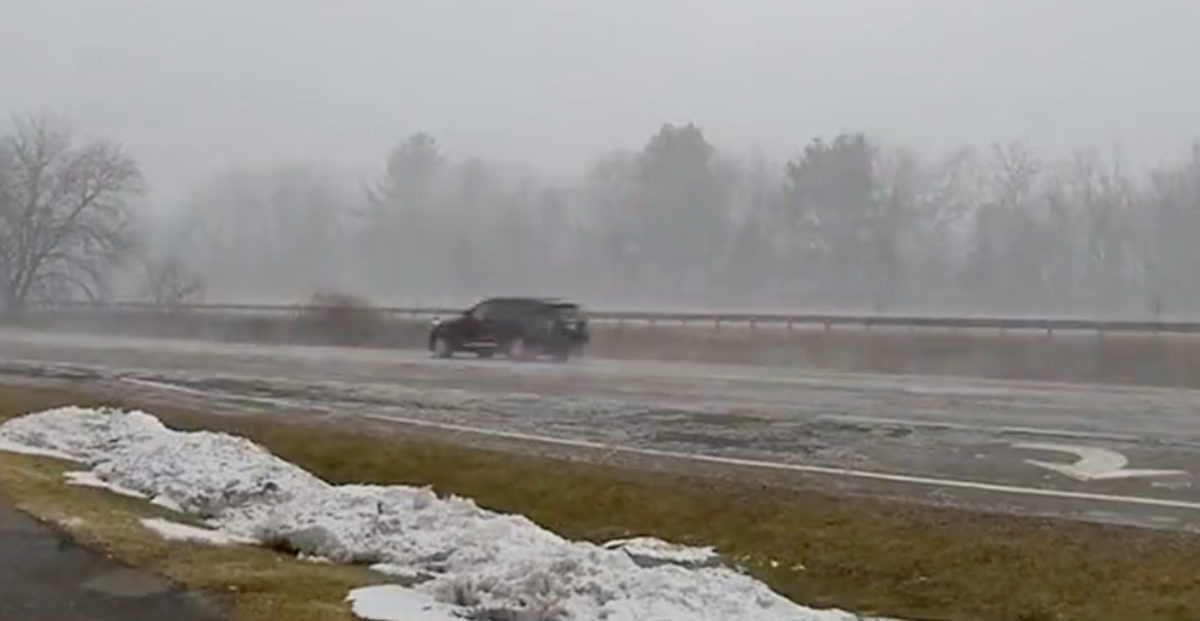 Snow squall warning for New York and New Jersey as &lsquo;dangerous&rsquo; winds blow