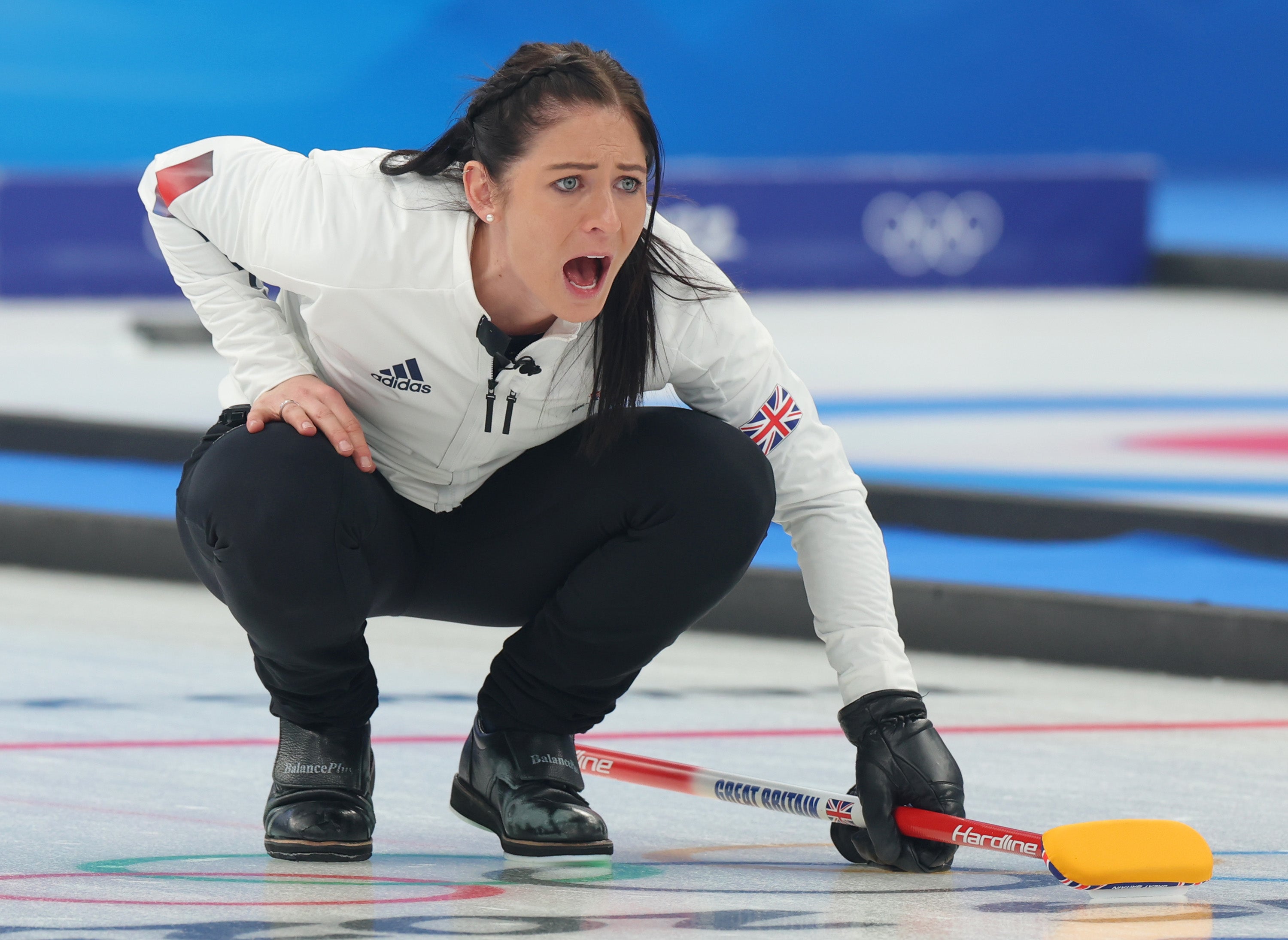 Muirhead screams instructions during the women’s curling final