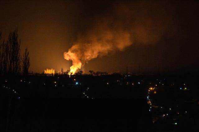 <p>A view of a gas pipeline hit by a blast in Frunze Street, Lugansk</p>