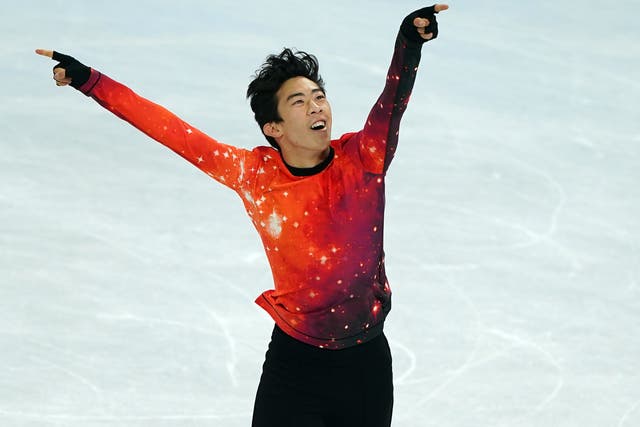 Nathan Chen dazzled in Beijing to the strains of ‘Rocket Man’ (Andrew Milligan/PA)
