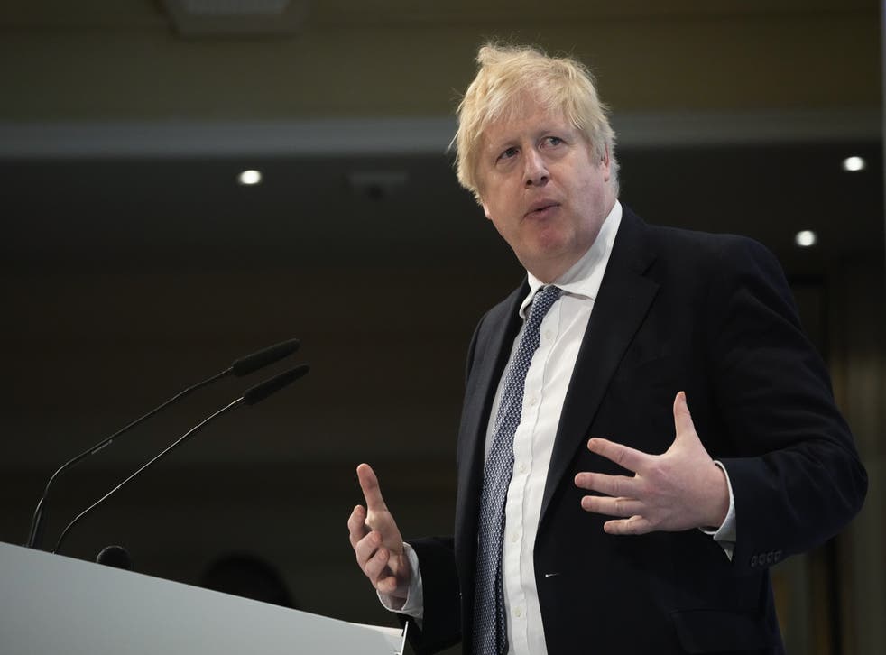 <p>Prime Minister Boris Johnson speaks during the Munich Security Conference (Matt Dunham/PA)</p>