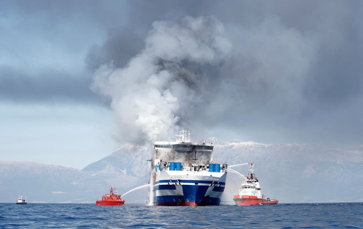 Greece ferry fire: Missing Euroferry Olympia passenger found alive off Corfu as hunt continues for 11 others