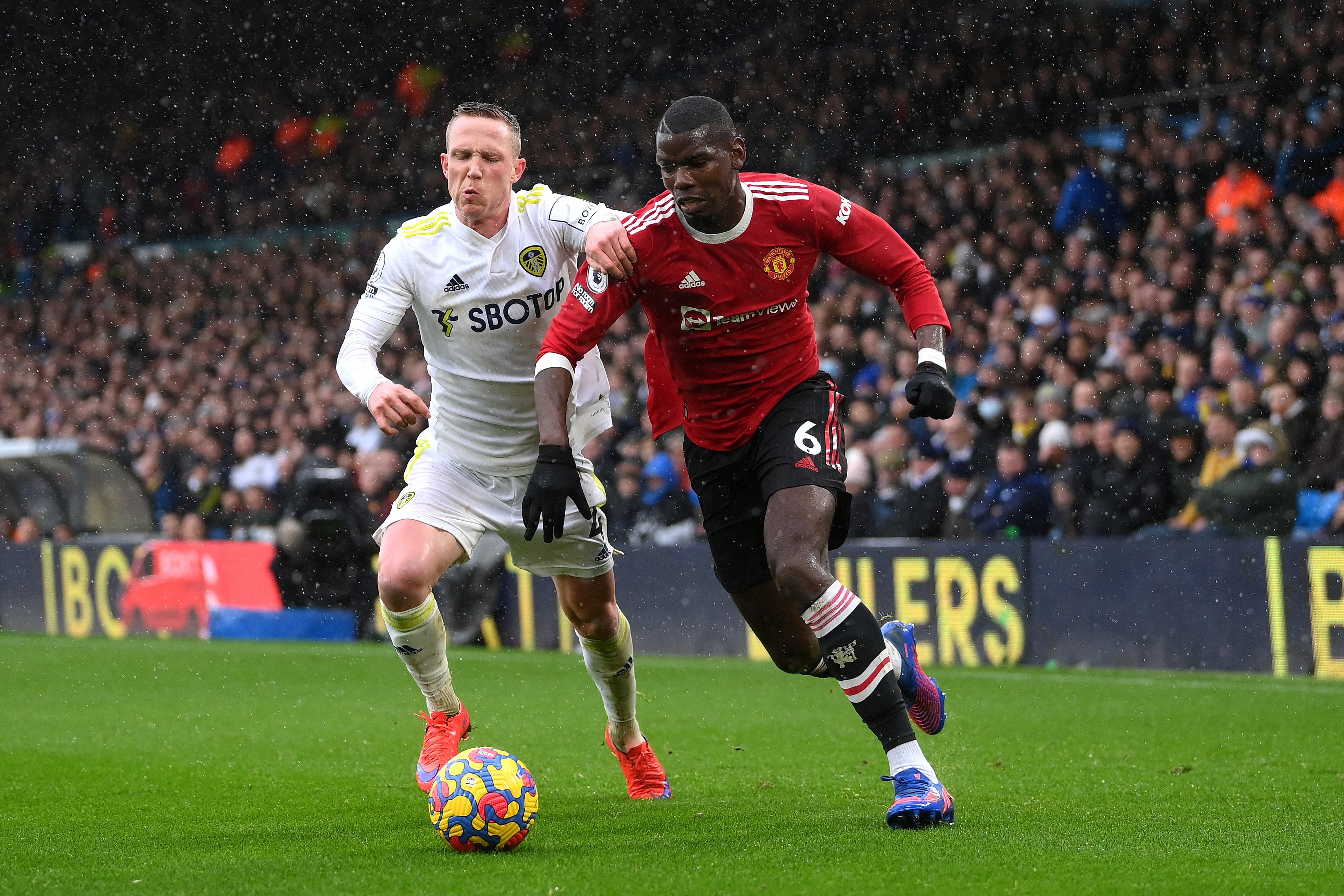 Paul Pogba had the beating of Adam Forshaw throughout the first half