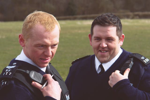 <p>Simon Pegg and Nick Frost in ‘Hot Fuzz'</p>