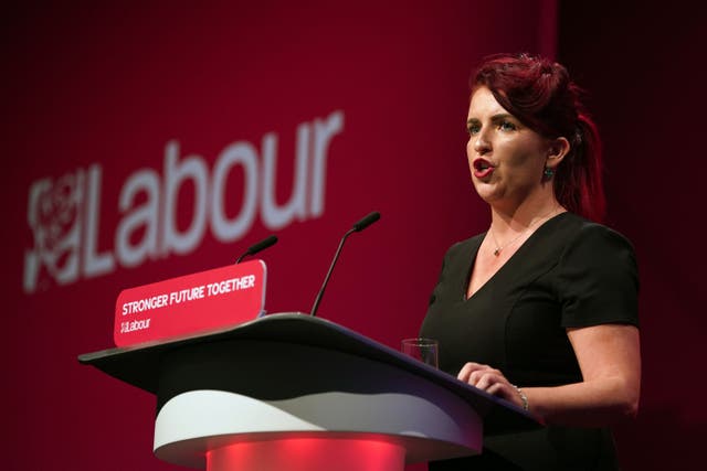 Shadow transport secretary Louise Haigh speaking at the Labour Party conference in Brighton in September (Gareth Fuller/PA)
