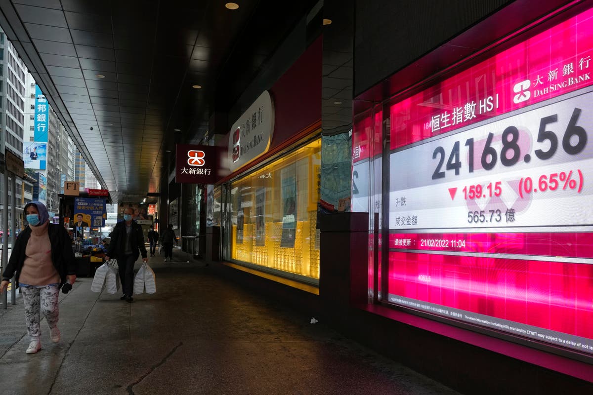 Asian shares mostly lower as investors eye Ukraine crisis Asian shares mostly lower as investors eye Ukraine crisis