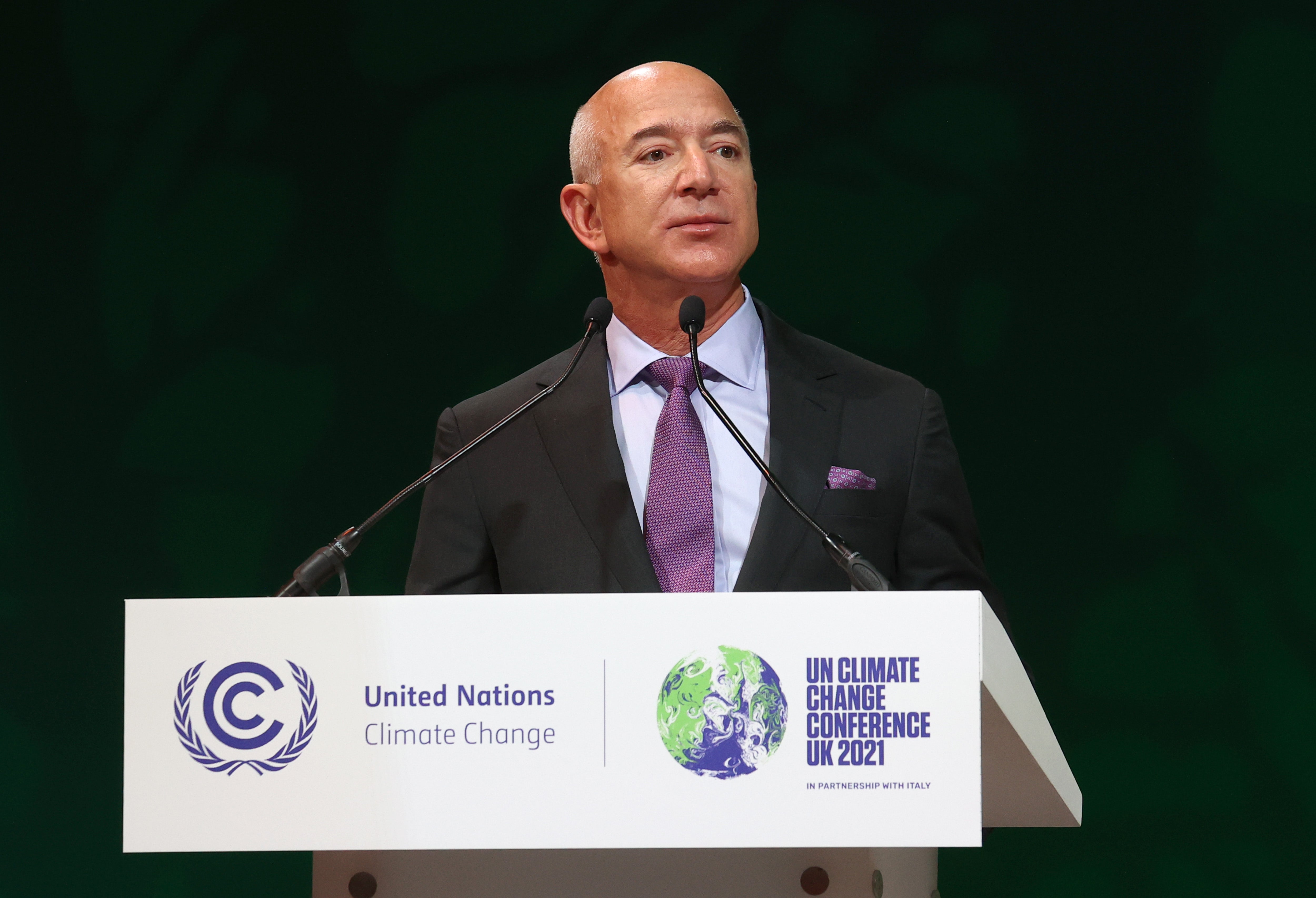 Bezos spoke at the Cop26 climate conference, but Sweeney’s bot shows that the Amazon founder is a big user of his private jet