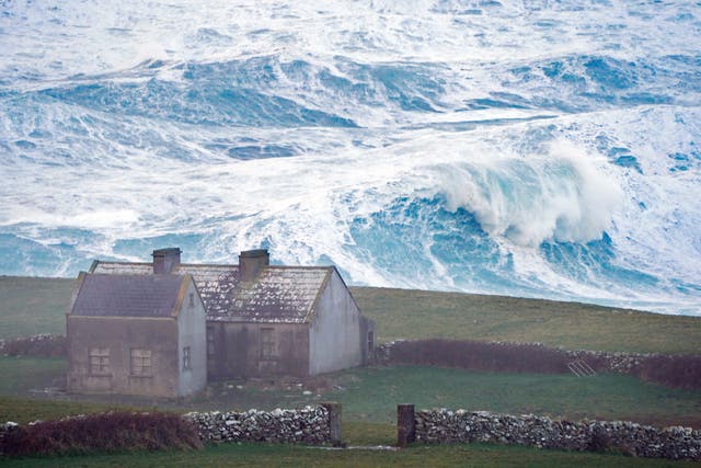 High waves in Doolin in Co Clare on the west coast of Ireland (Niall Carson/PA)