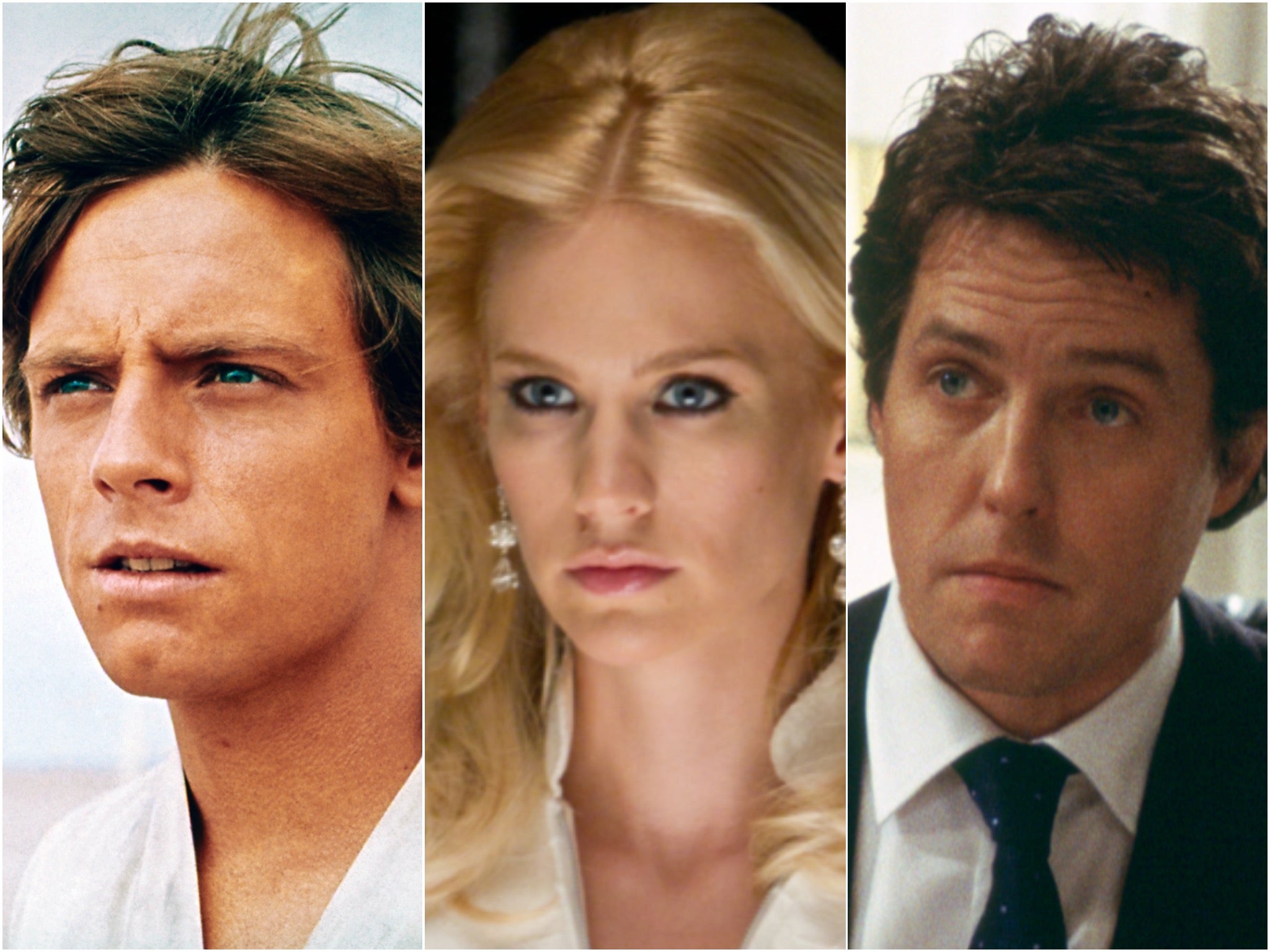 Mark Hamill in ‘Star Wars’, January Jones in ‘X-Men: First Class’ and Hugh Grant in ‘Love Actually'