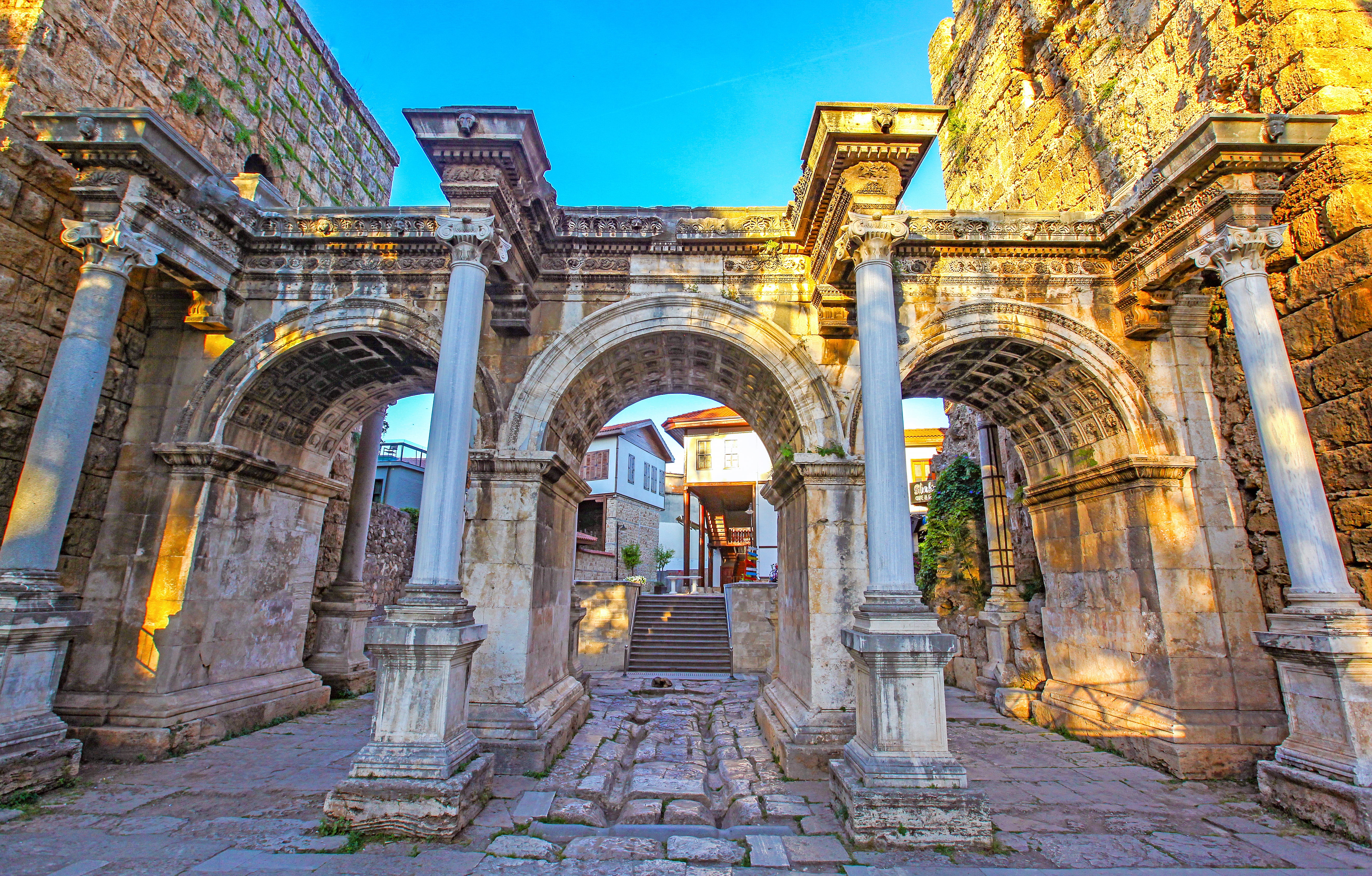 The historic Hadrian’s Gate in Kaleiçi is a must-visit
