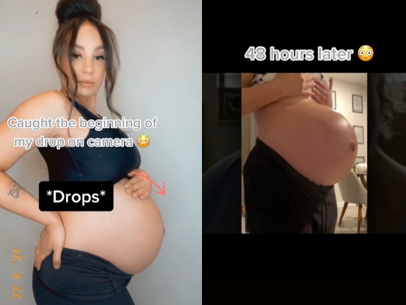 Pregnant woman captures on video the moment her bump dropped The Independent photo