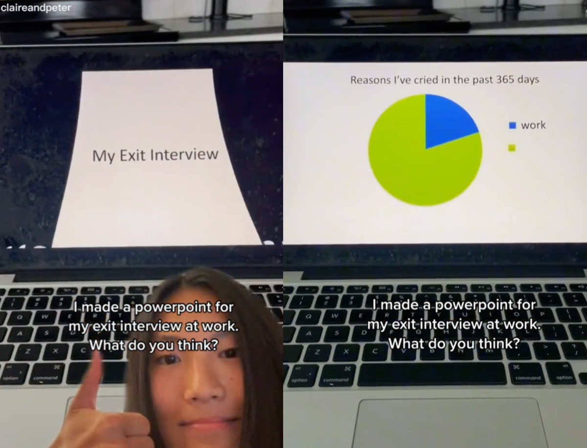 Woman sparks debate after sharing PowerPoint she made for exit interview: ‘I’m inspired, truly’ Woman sparks debate after sharing PowerPoint she made for exit interview: ‘I’m inspired, truly’