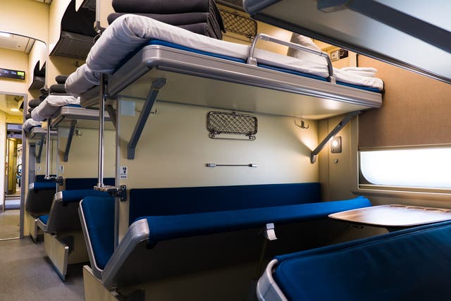 <p>Interior of a modern long-distance train</p>