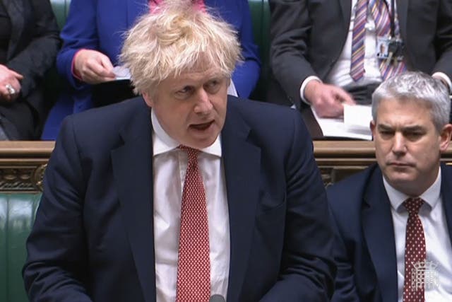 Prime Minister Boris Johnson updates MPs in the House of Commons with the plan for living with Covid-19 (PA)