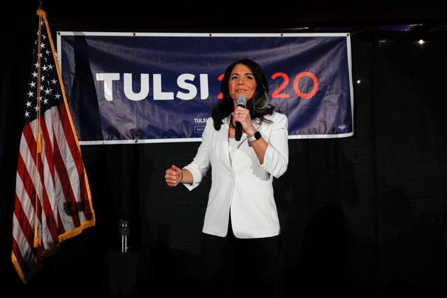 <p>Former Congresswoman Tulsi Gabbard during her 2020 presidential run</p>
