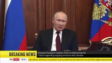 Vladimir Putin addresses Russia: ‘Ukraine was created by Russia’