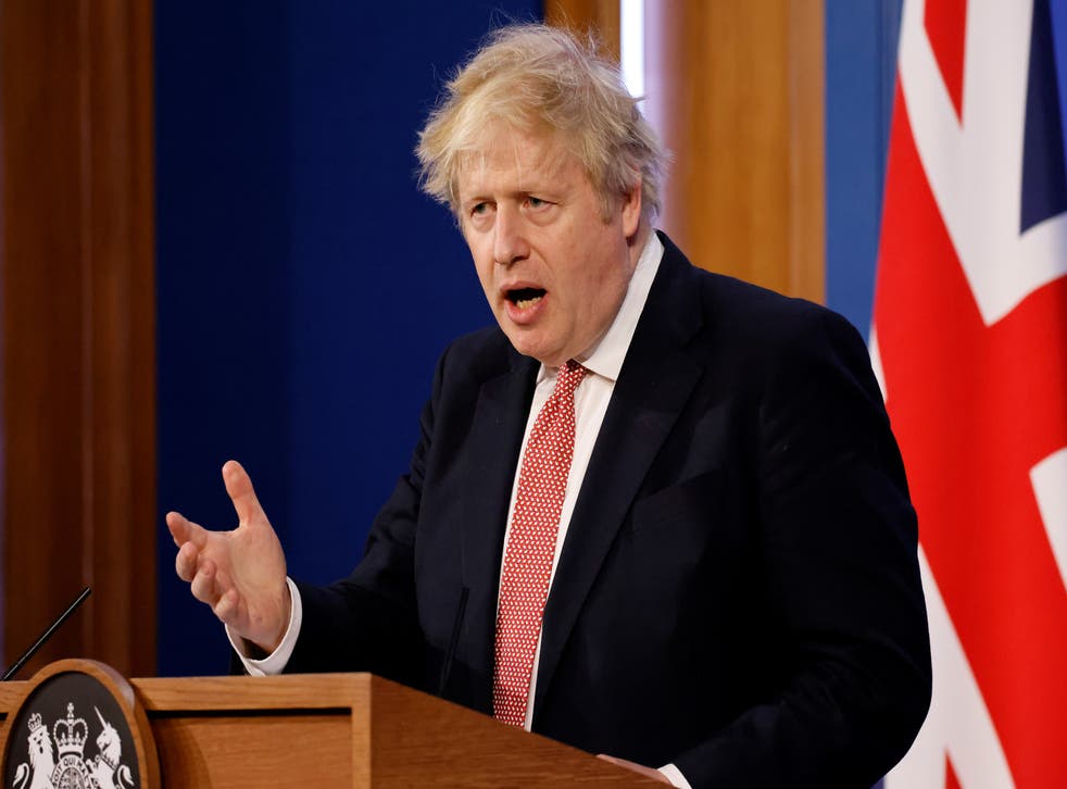 Prime Minister Boris Johnson during a media briefing in Downing Street (Tolga Akmen/PA)