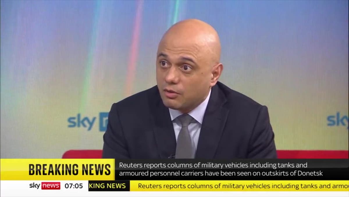 Ukraine crisis: Sajid Javid says &lsquo;Russian invasion has begun&rsquo; after Putin orders troops into region