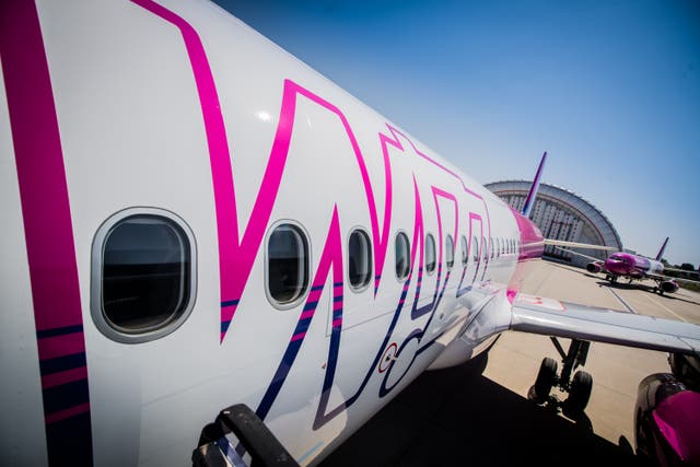 Wizz Air said it will continue to operate flights between the UK and Ukraine despite Russia sending troops into the east of the country (Wizz Air/PA)