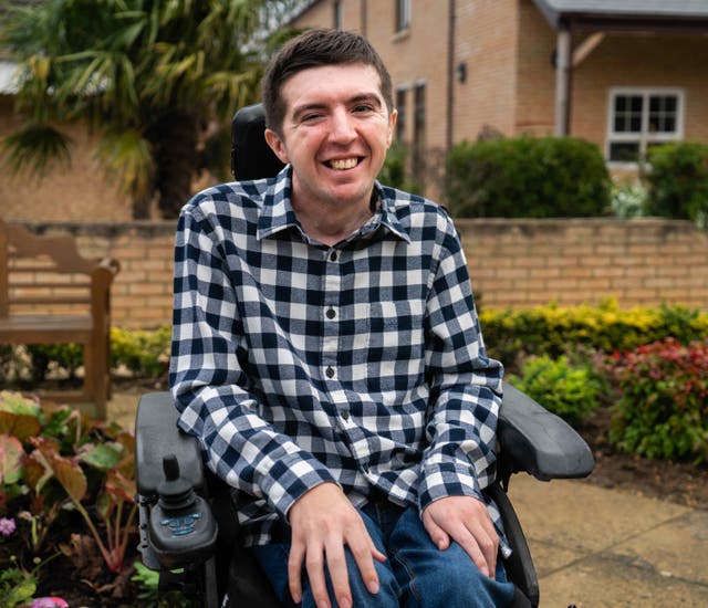 Community radio presenter Joshua Donlon, 26, has returned to the airwaves after rehabilitation to find his voice again, after a brain tumour affected his speech. (Askham Rehab/ PA)